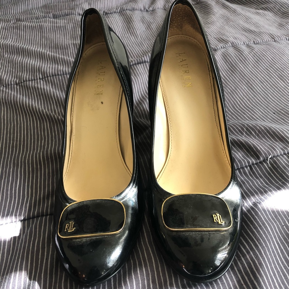 Ralph Lauren Black Loafer Heels